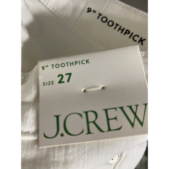 J.Crew 9" Toothpick Mid-rise Jean in White Wash ankle-length leg New Size 27 - Picture 7 of 9